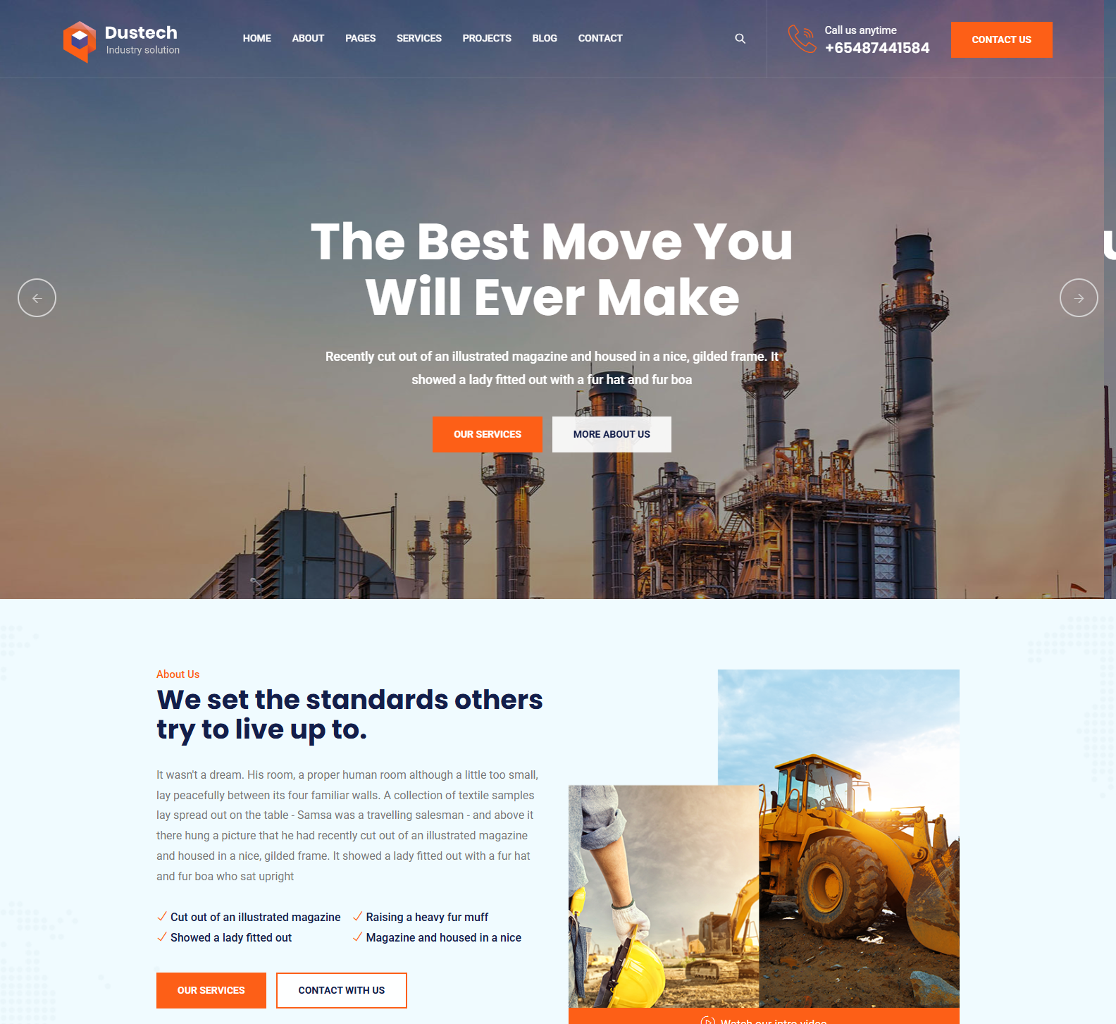 Dustech - Industry & Factory HTML Template