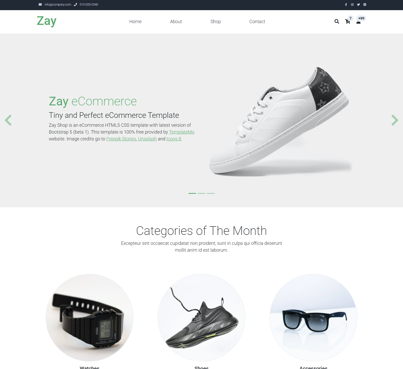 Zay Shop eCommerce HTML CSS Template