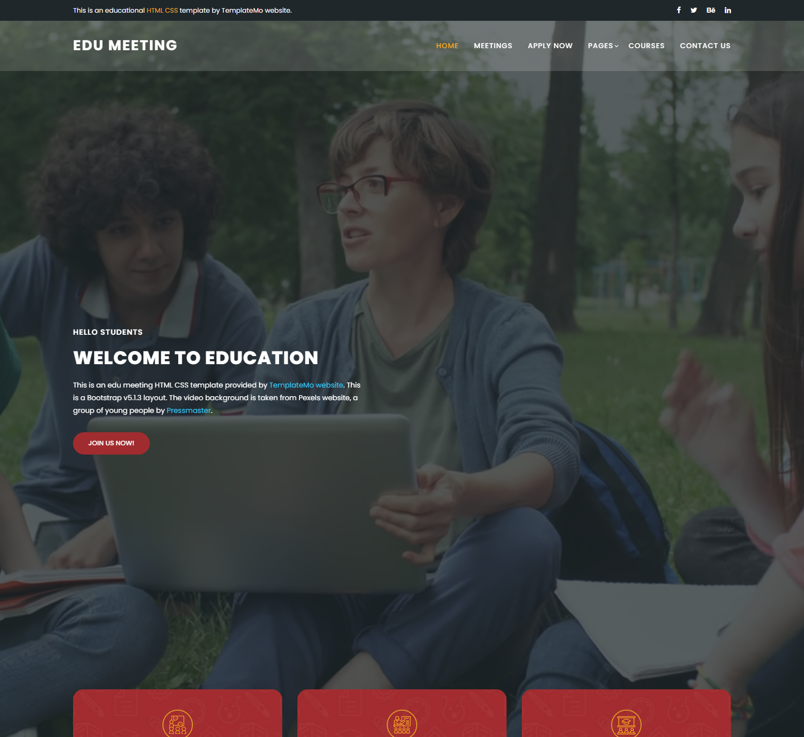 Education Meeting HTML5 Template