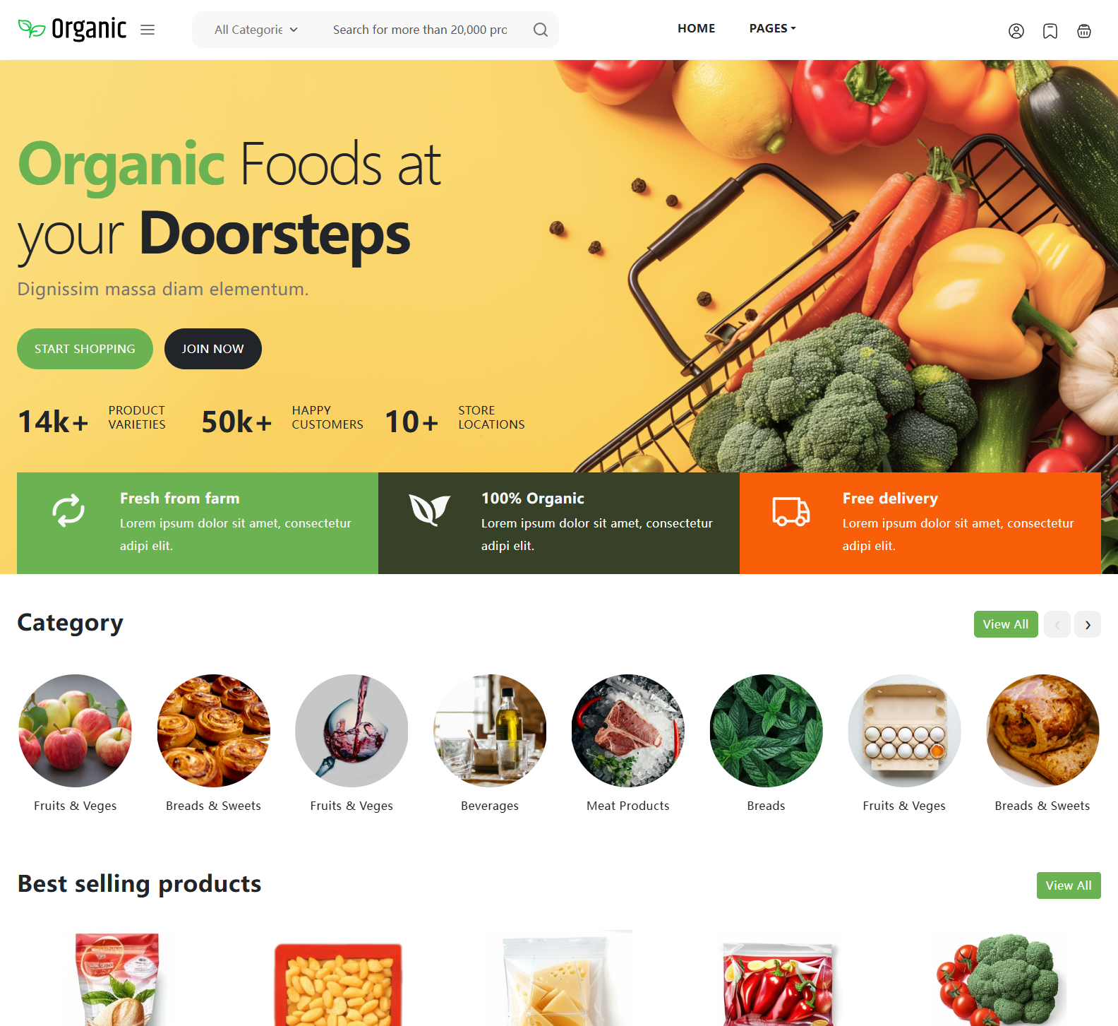 Organic - Grocery Store HTML Website Template