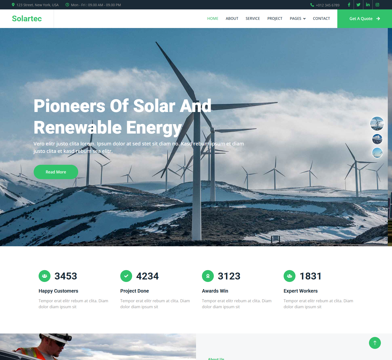 Solartec - Renewable Energy Website Template