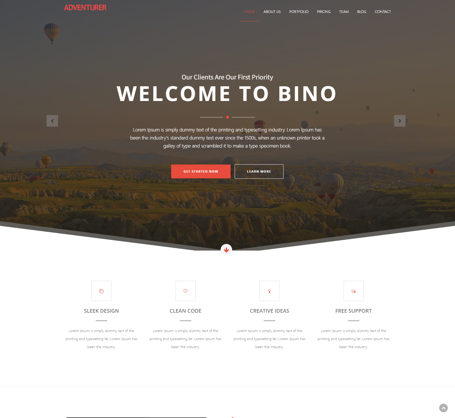 Bino html5 free Template