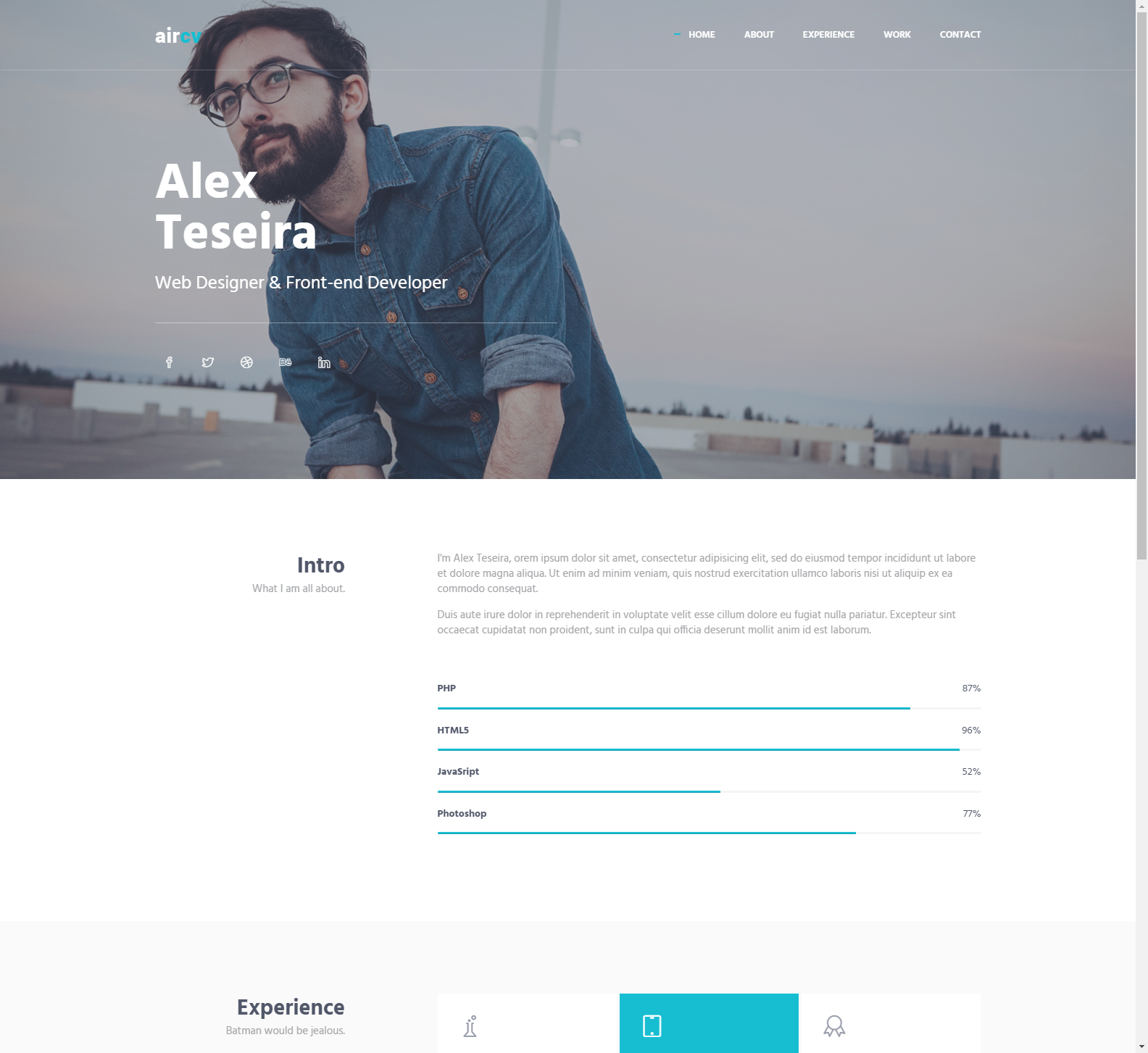 Metronic "Aircv" Frontend Freebie