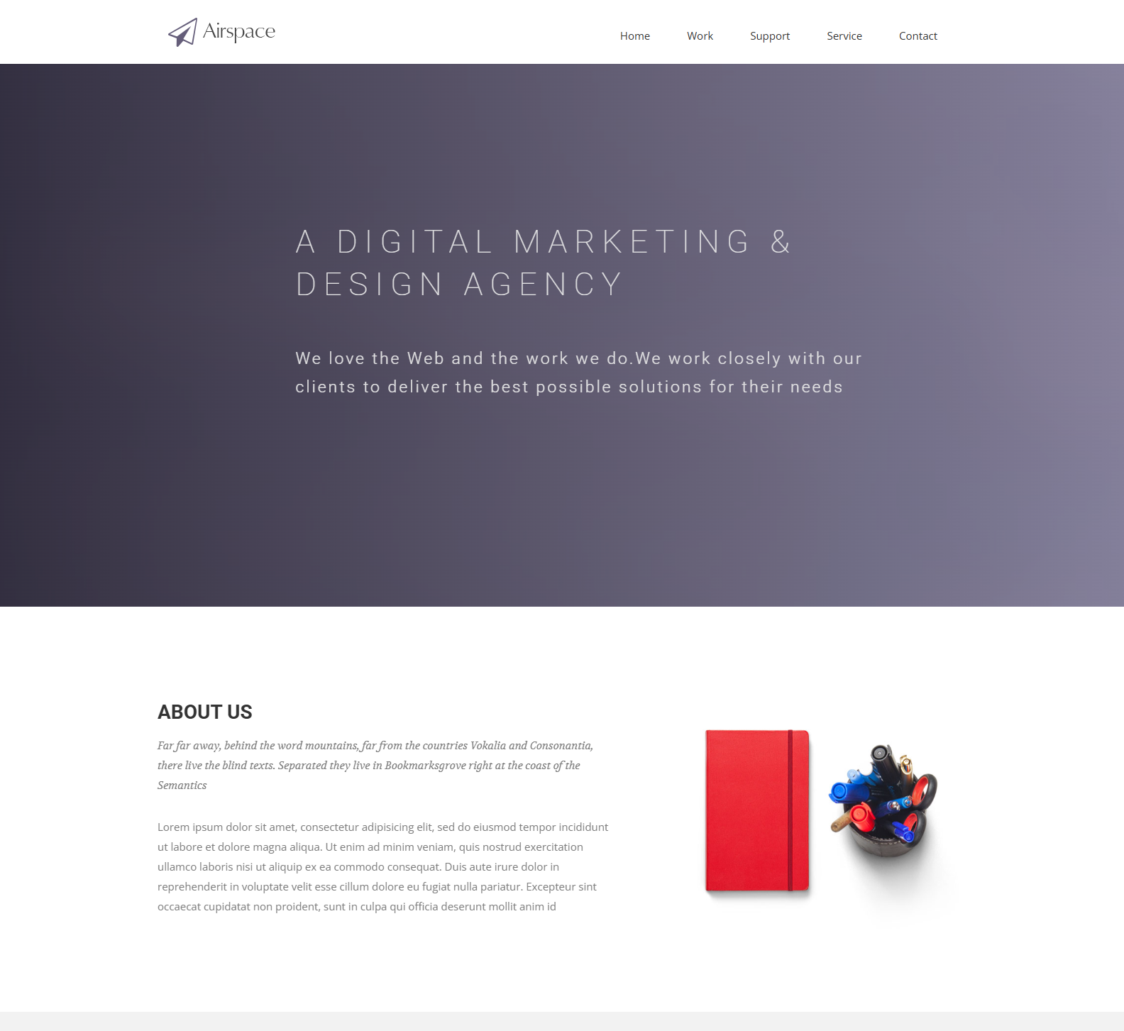 Airspace A template by Themefisher